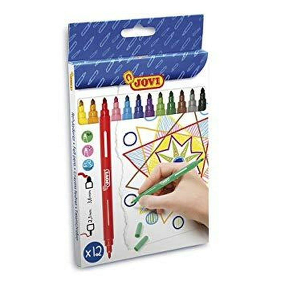 Set of Felt Tip Pens Jovi Multicolour 12 Pieces (12 Units)