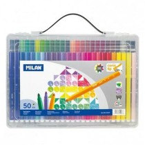 Set of Felt Tip Pens Milan Conic Multicolour 50 Pieces (12 Units)