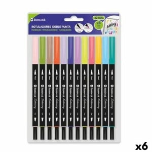Ensemble de Marqueurs Bismark LETTERING Multicouleur 12 Pièces (6 Unités)