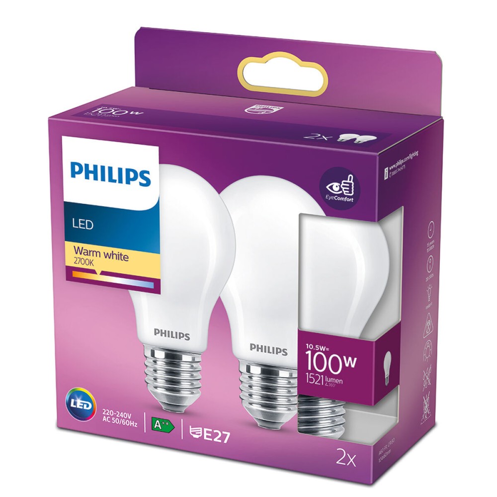 LED-Lampe Philips 100 W Weiß D A++ E27 2 Stück (2700 K)