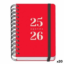 Tagesordnung DOHE GRAMMAR Rot A6 120 x 170 mm 2025-2026 (20 Stück)