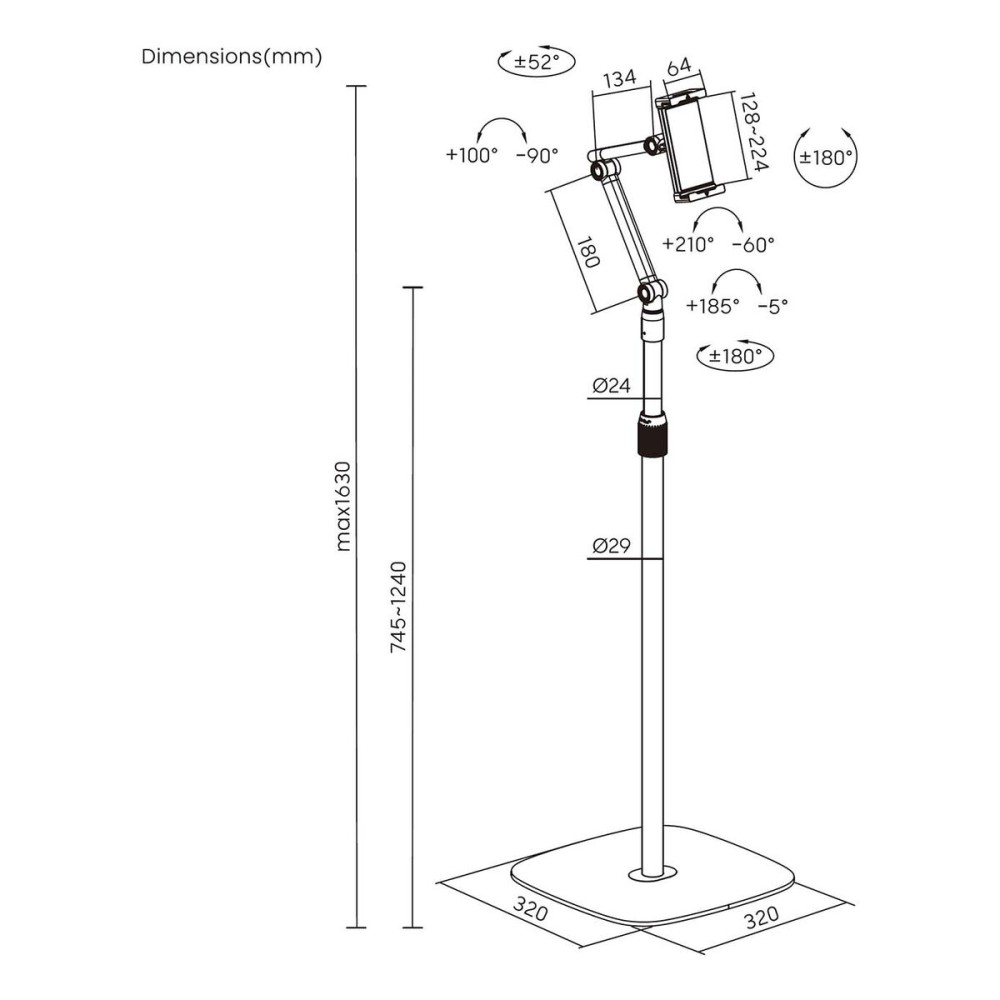 Tablet Mount Aisens MSF3P-301 Black