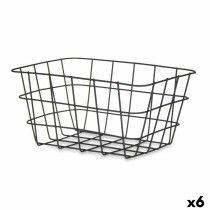 Panier Multi-usages Kinvara W5759K-S BLACK Noir Métal 24,5 x 12 x 18 cm Rectangulaire (6 Unités)
