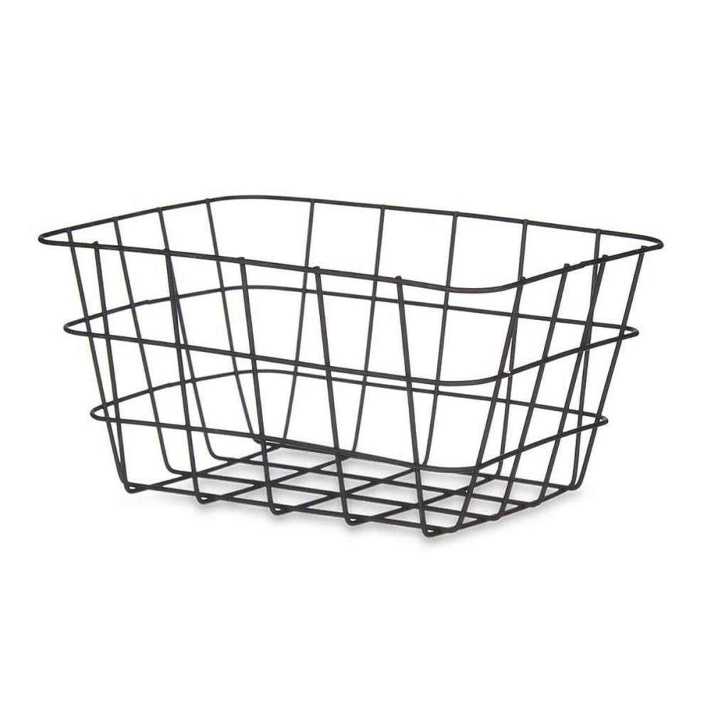 Panier Multi-usages Kinvara W5759K-S BLACK Noir Métal 24,5 x 12 x 18 cm Rectangulaire (6 Unités)
