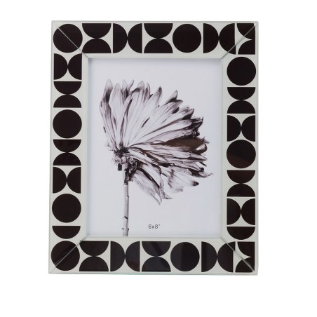 Photo frame Romimex White Black Glass 15 x 20 x 1 cm