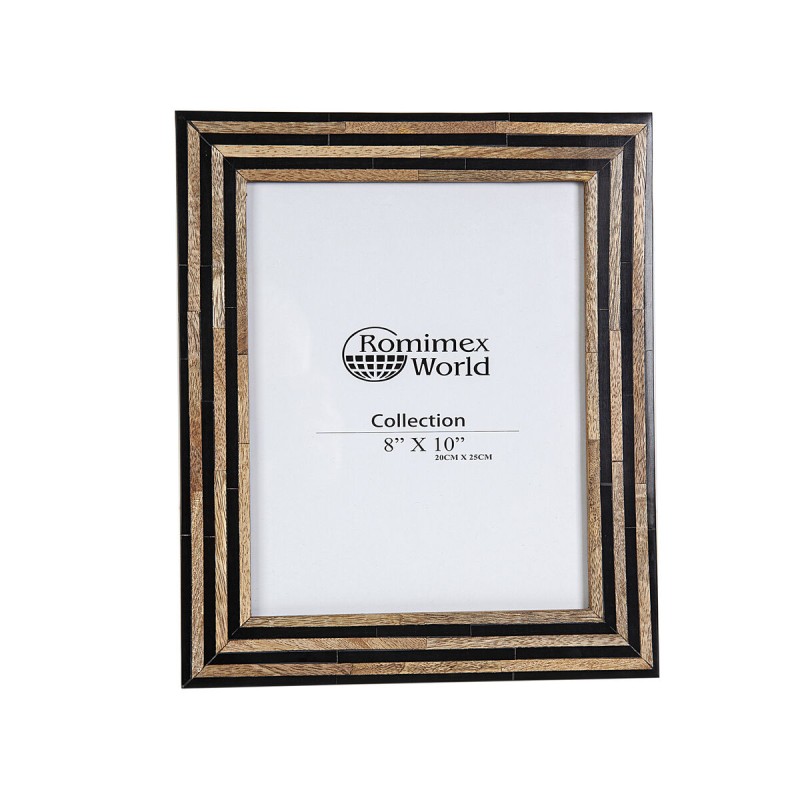 Fotorahmen Romimex Schwarz Beige Harz Holz MDF 26 x 31 x 2 cm