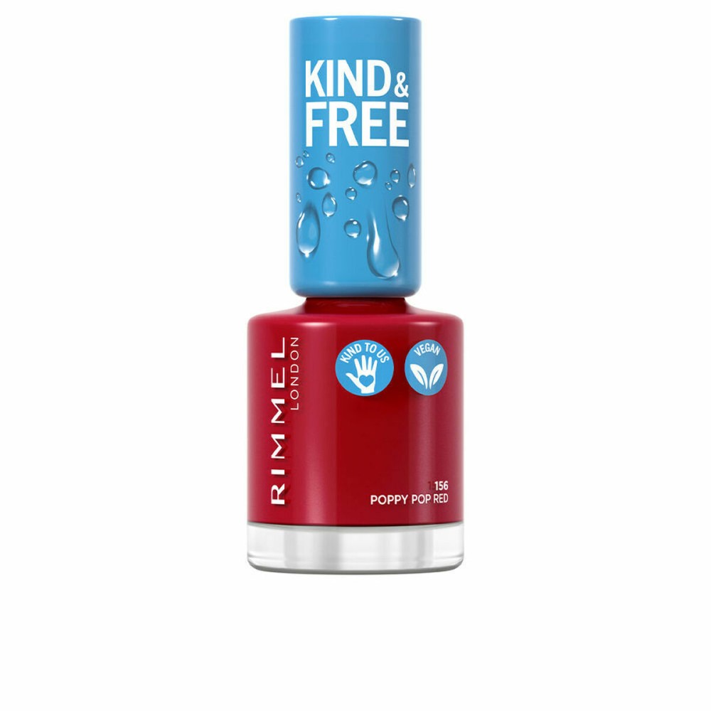 vernis à ongles Rimmel London Kind & Free 156-poppy pop red (8 ml)