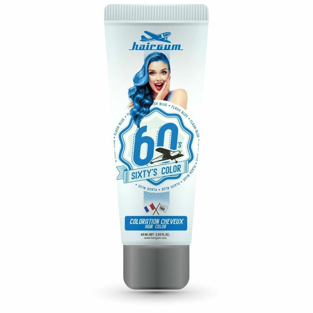 Coloration Semi-permanente Hairgum Sixty's Color flash blue (60 ml)