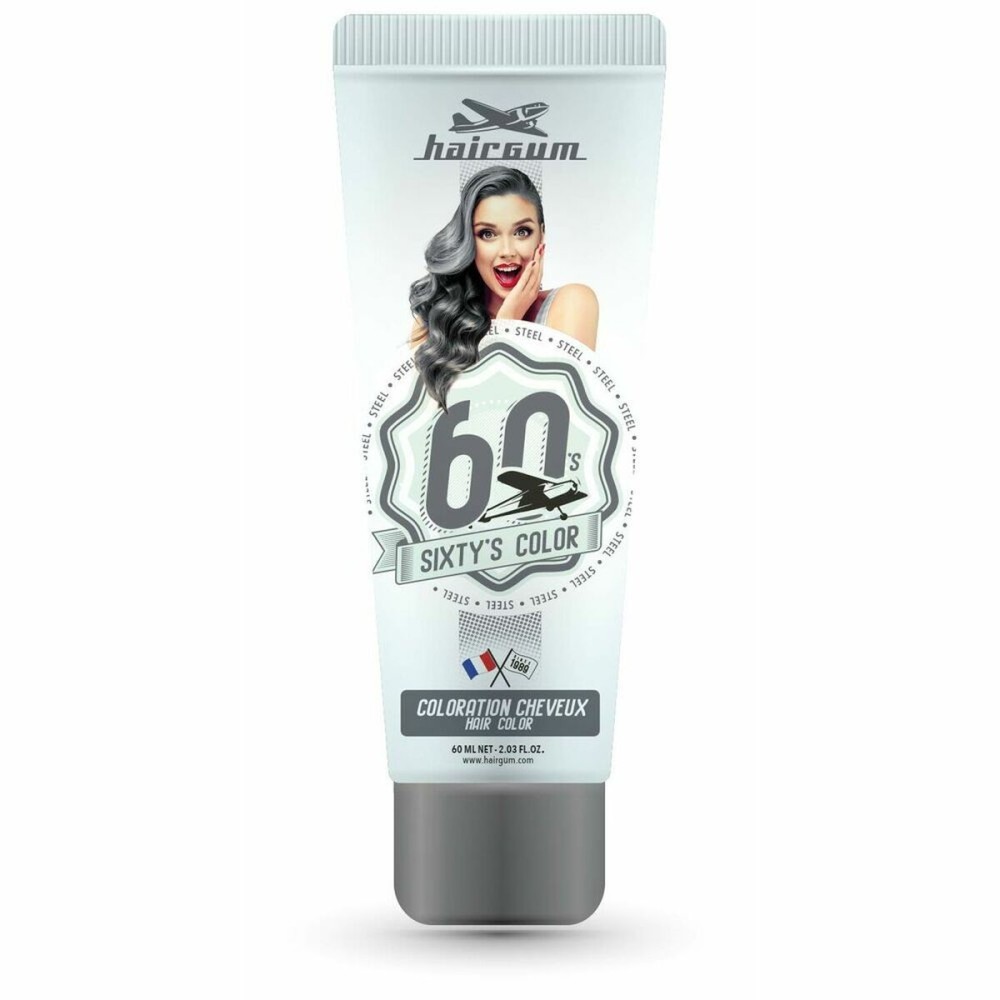 Demi-permanentes Färbemittel Hairgum Sixty's Color Stahl (60 ml)