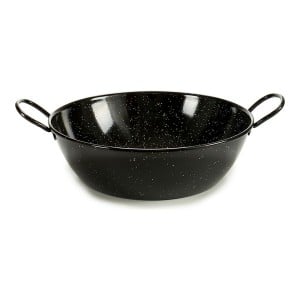 Tiefe Pfanne mit Griffen La Dehesa 0645-LD Schwarz Emaillierter Edelstahl