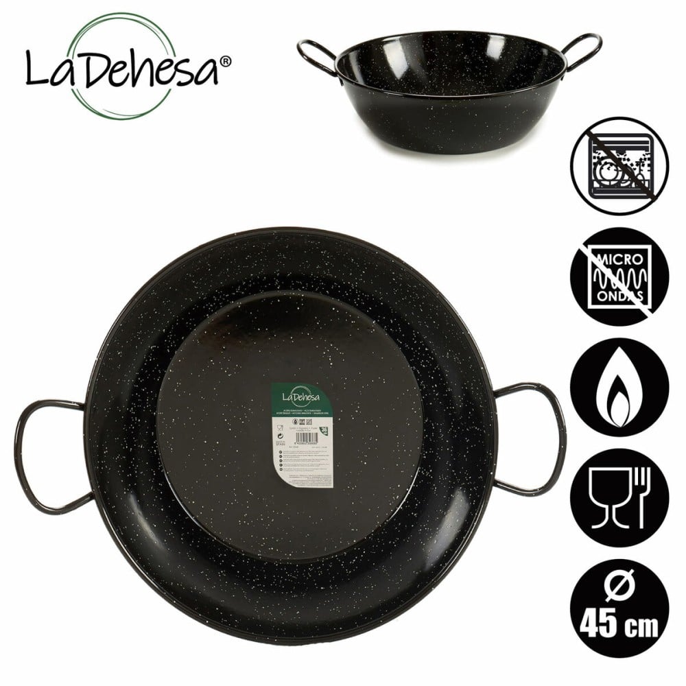 Deep Pan with Handles La Dehesa 0645-LD Black Enamelled Steel