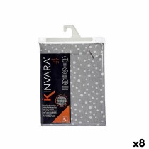 Fleckenabweisende Tischdecke Kinvara BABEL GRIS 42 Weiß Grau Jacquard Fleckenbeständig Punkte 140 x 180 cm (8 Stück)