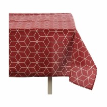 Stain-proof tablecloth Kinvara CUBIC-26195-1 White Maroon Thin canvas Anti-stain Abstract 140 x 180 cm (10 Units)