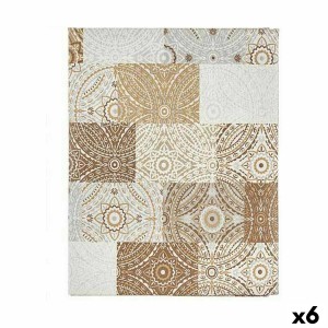 Fleckenabweisende Tischdecke Kinvara AZULEJO-B Beige Abdeckung Fleckenbeständig Kachel 140 x 180 cm (6 Stück)