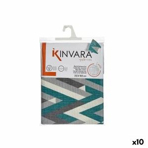 Fleckenabweisende Tischdecke Kinvara ZIGI-21469-VERDE grün Grau Abdeckung Fleckenbeständig Streifen 140 x 180 cm (10 Stück)