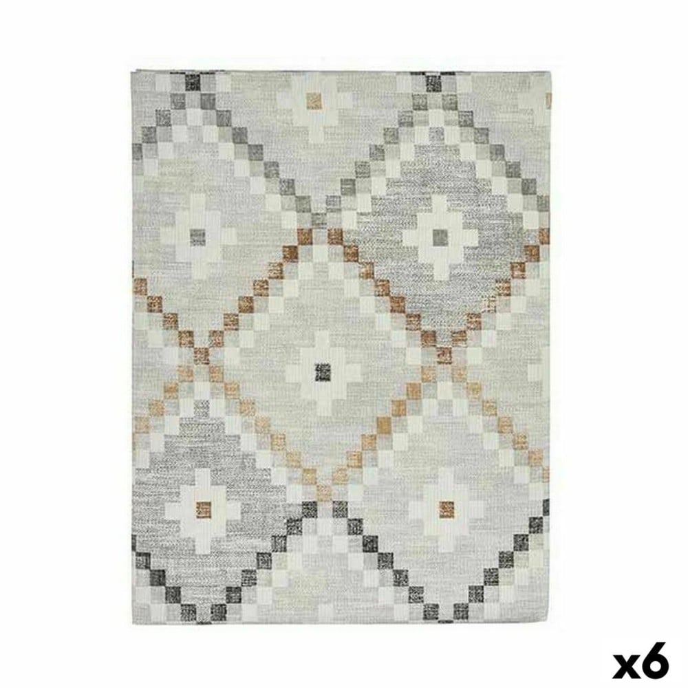 Stain-proof tablecloth Kinvara ROMBOS-B Beige Thin canvas Anti-stain Rhombus 140 x 180 cm (6 Units)
