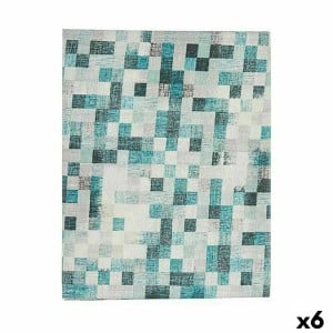 Stain-proof tablecloth Kinvara CUADROS-A Blue Turquoise Thin canvas Anti-stain Frames 140 x 180 cm (6 Units)