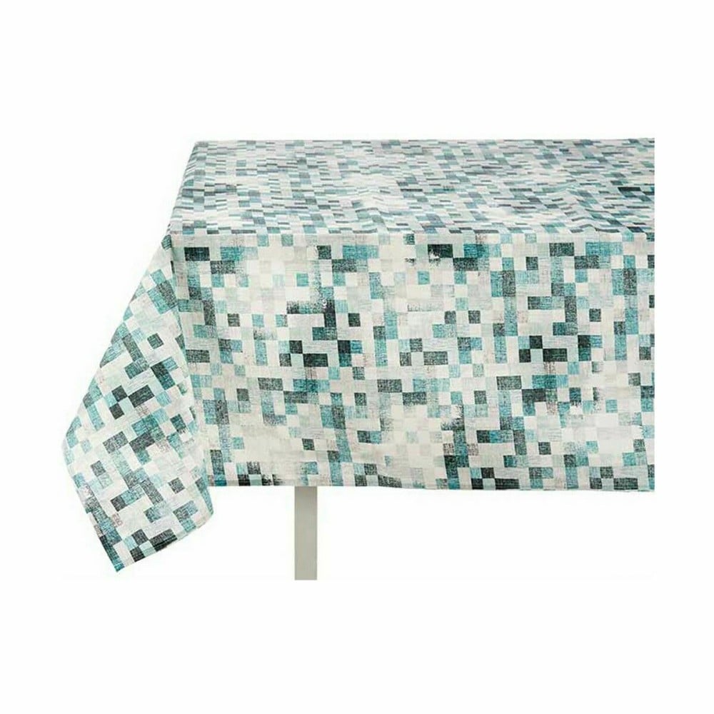 Stain-proof tablecloth Kinvara CUADROS-A Blue Turquoise Thin canvas Anti-stain Frames 140 x 180 cm (6 Units)