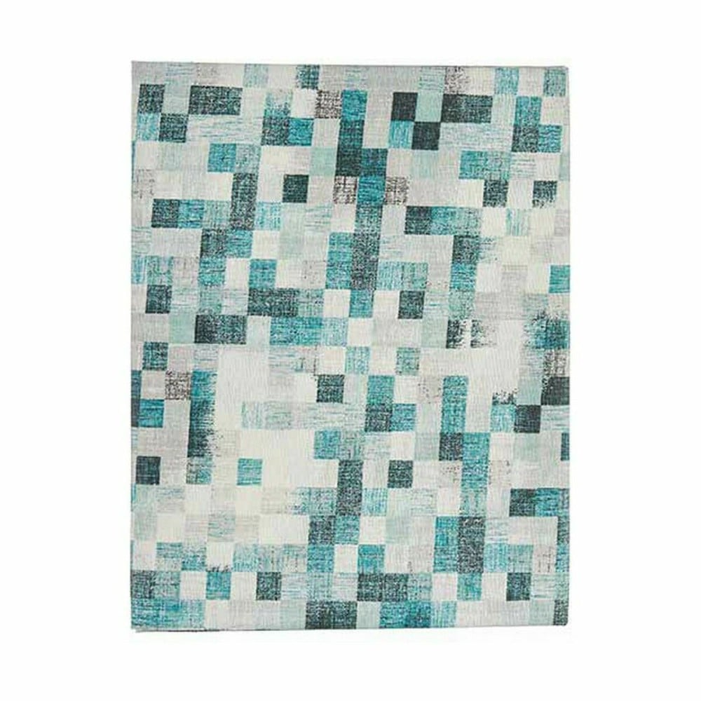 Stain-proof tablecloth Kinvara CUADROS-A Blue Turquoise Thin canvas Anti-stain Frames 140 x 180 cm (6 Units)