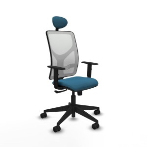 Office Chair with Headrest Motilla Piqueras y Crespo 1D066N1 White Petroleum green