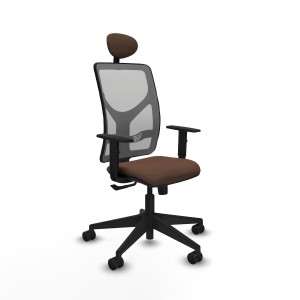 Chaise de Bureau avec Appui-tête Motilla Piqueras y Crespo 1D066N1 Gris Brun foncé