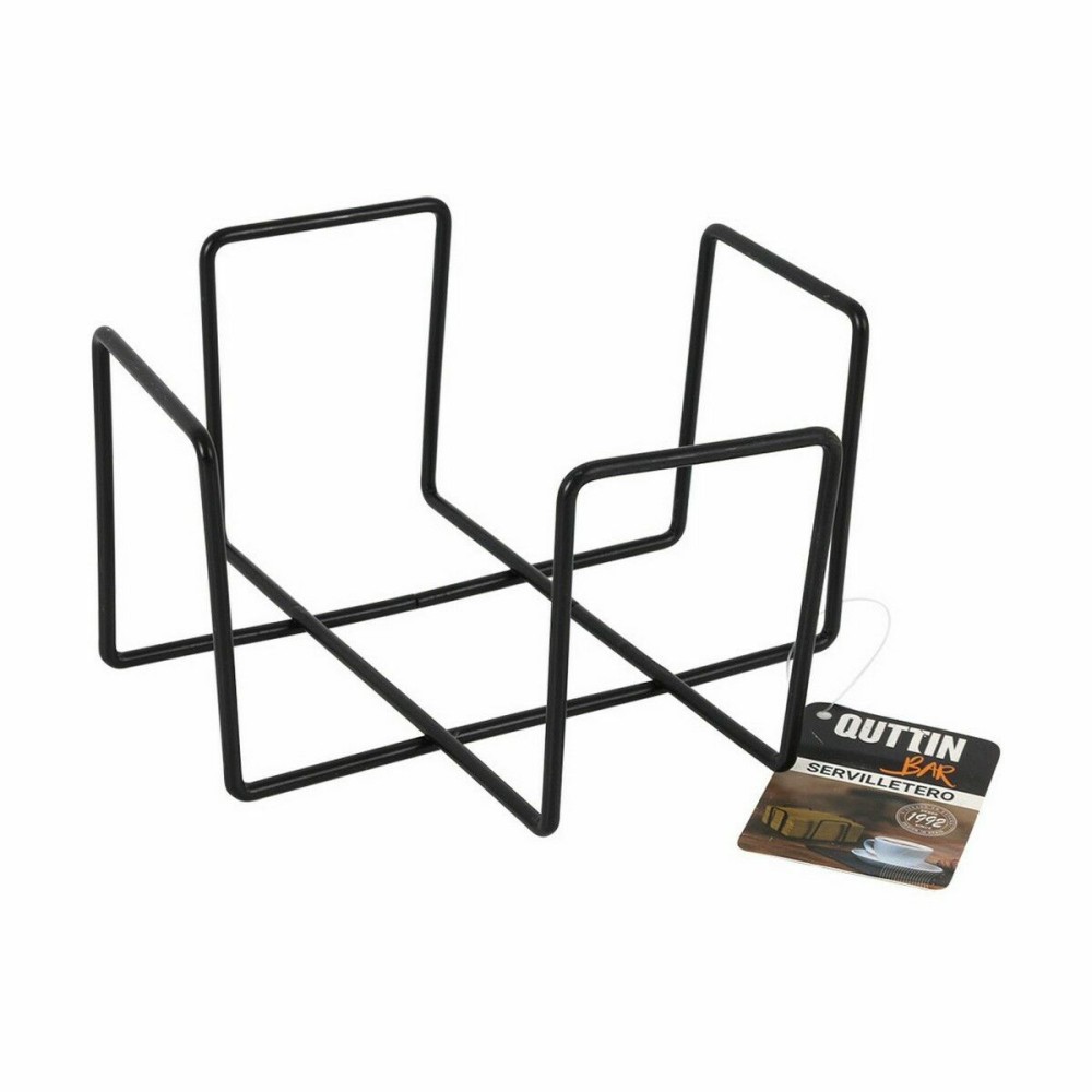 Porte-serviettes Quttin Noir 17,5 x 17,5 x 9,5 cm (12 Unités)