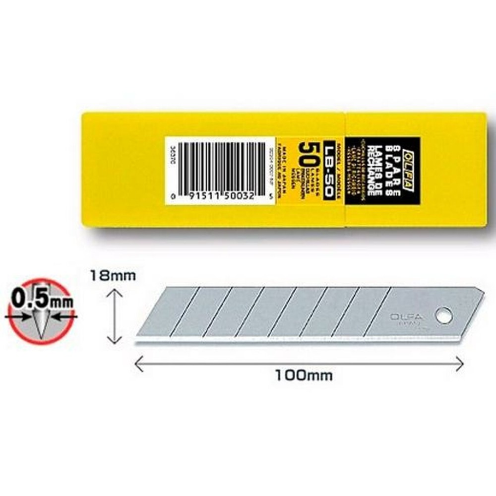 Lame de cutter Olfa 100 x 18 mm 6 Unités