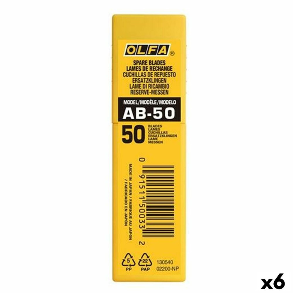 Cutter Blade Olfa AB-50 9 mm 50 Pieces 6 Units