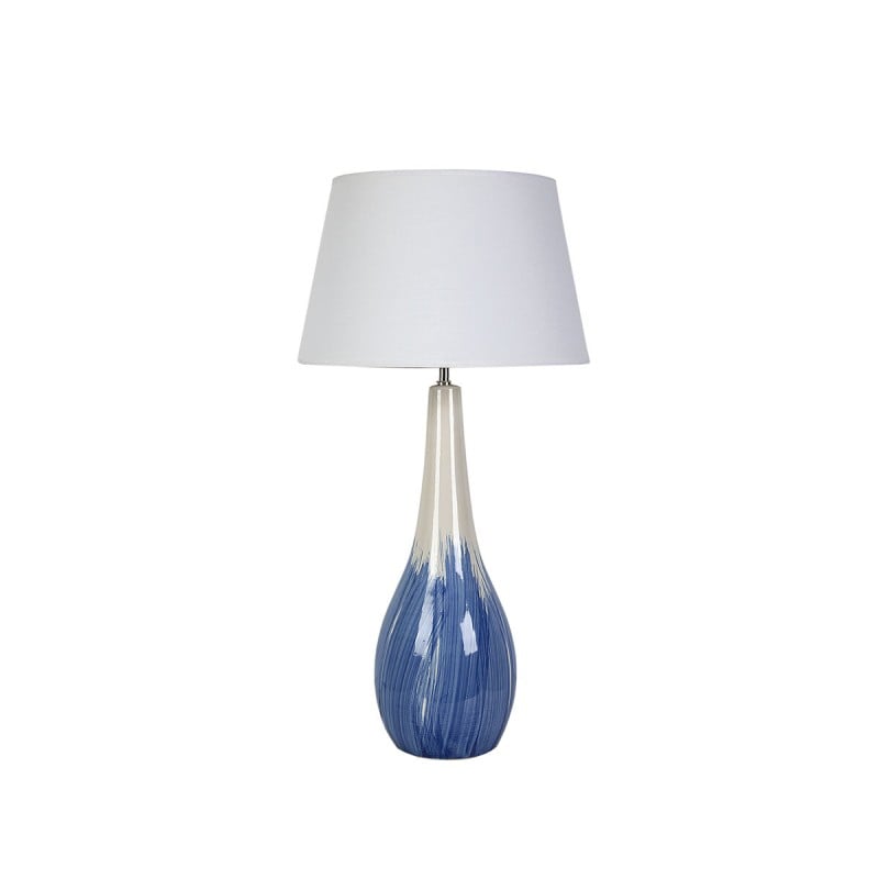 Desk lamp Romimex Blue White Ceramic 18 x 60 x 18 cm