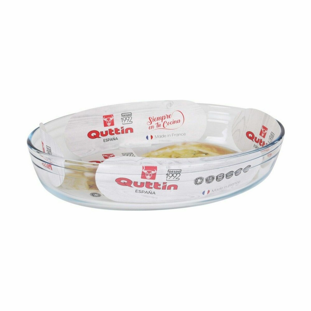 Plat de Four Quttin Transparent verre Oblongue 2,2 L 30,1 x 20,9 x 6,3 cm (4 Unités)