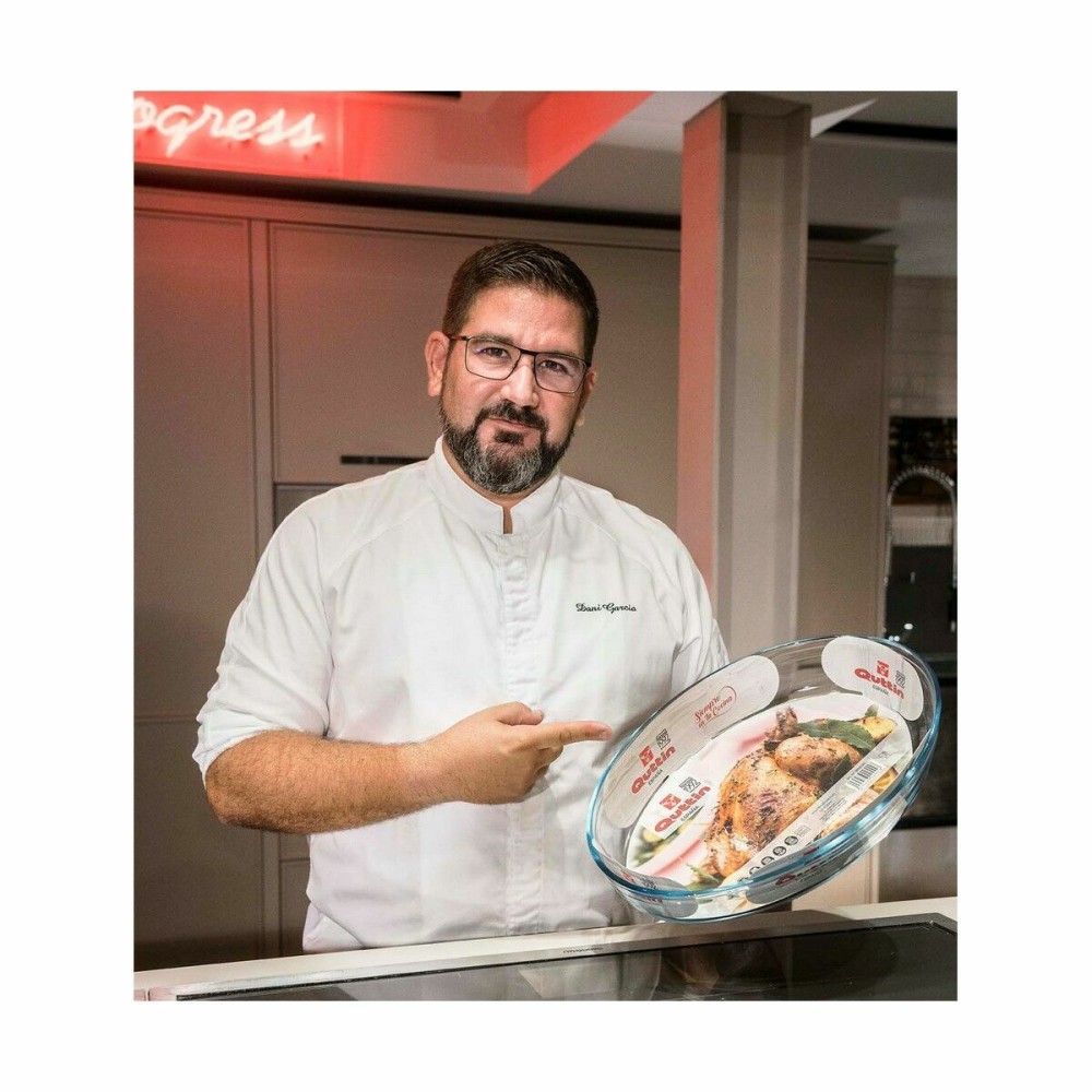 Oven Dish Quttin Transparent Glass Oval 2,2 L 30,1 x 20,9 x 6,3 cm (4 Units)