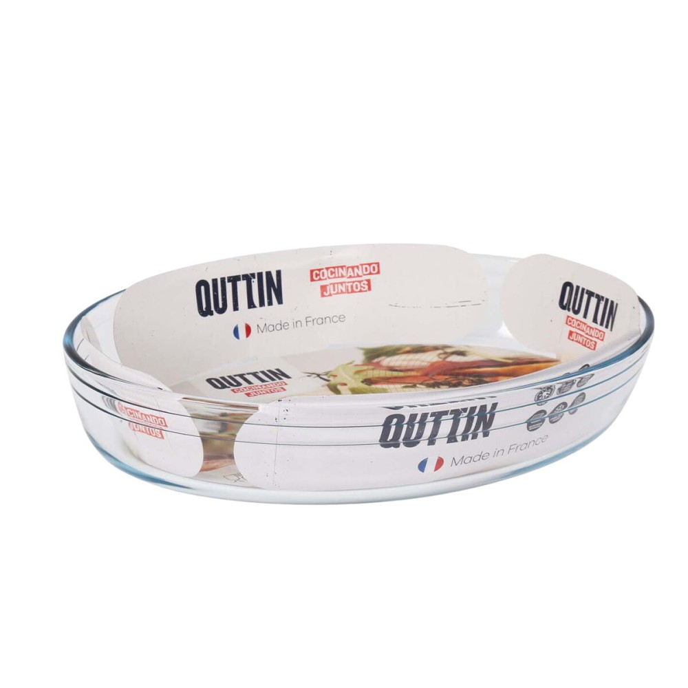 Plat de Four Quttin Transparent verre Oblongue 3,4 L 35,1 x 24,1 x 6,5 cm (6 Unités)