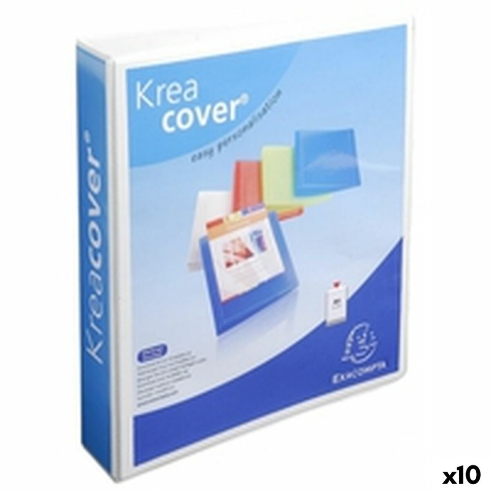 Reliure à anneaux Exacompta KREACOVER Blanc A4+ (10 Unités)