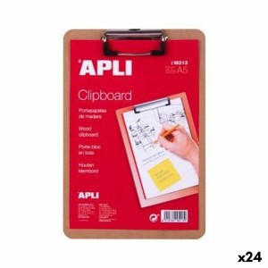 Dossier avec pince Apli A5 Bois (24 Unités)