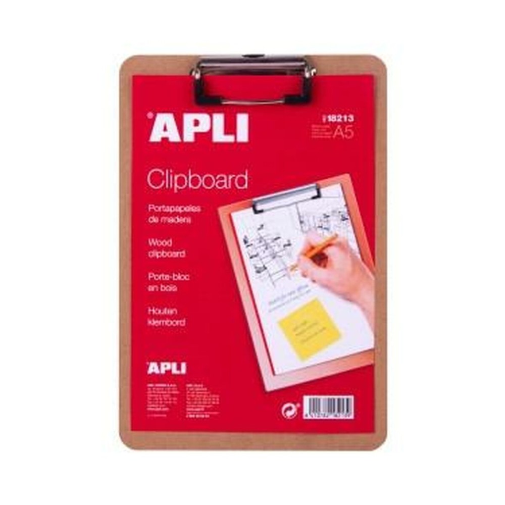 Dossier avec pince Apli A5 Bois (24 Unités)