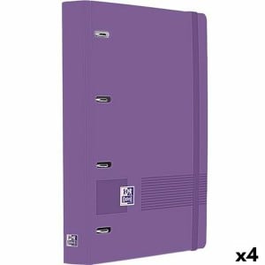 Reliure à anneaux Oxford LIVE&GO Lila A4+ (4 Unités)