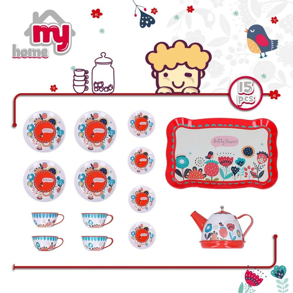 Ensemble de thé Colorbaby My Home jouet 15 Pièces (6 Unités)