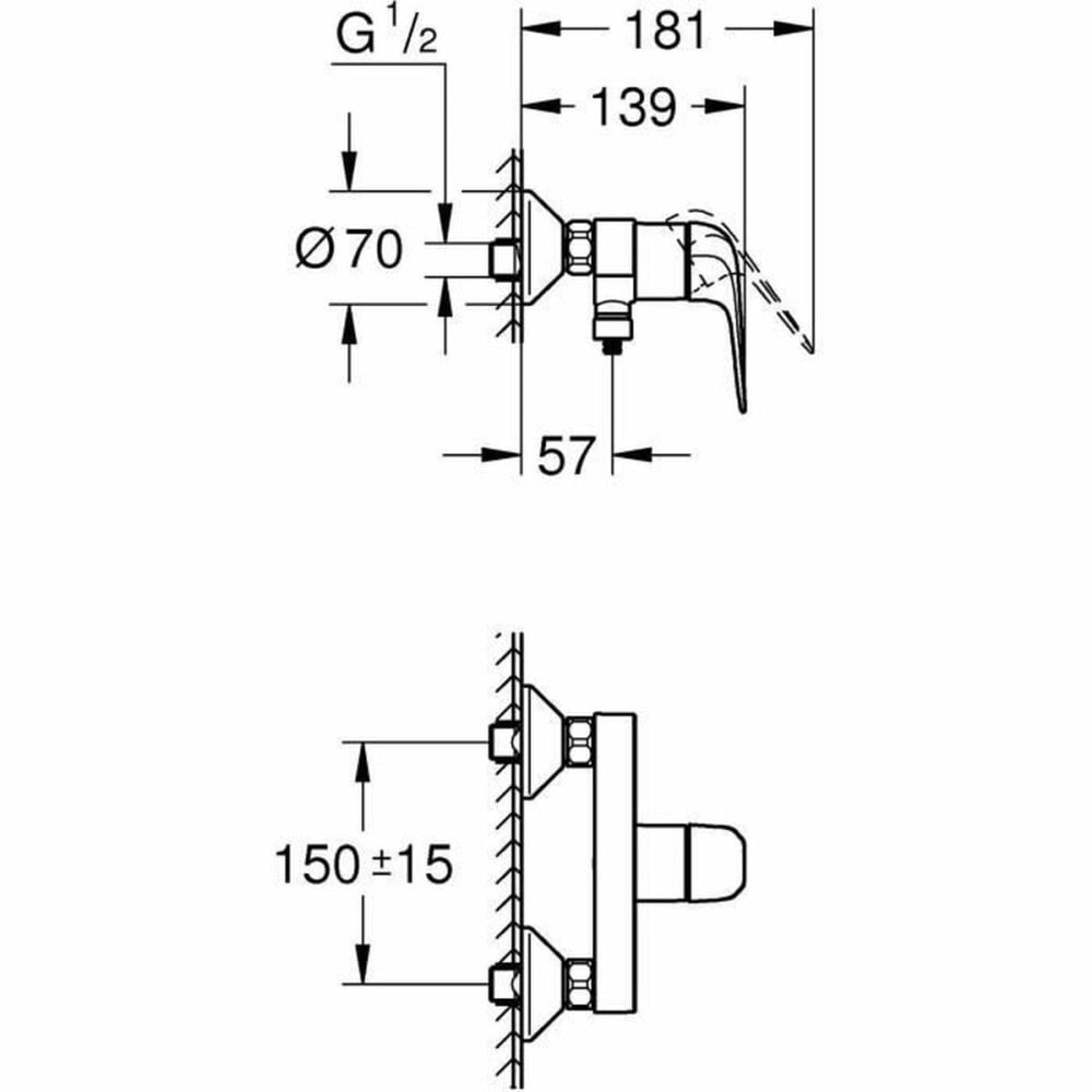 Mischbatterie Grohe Metall