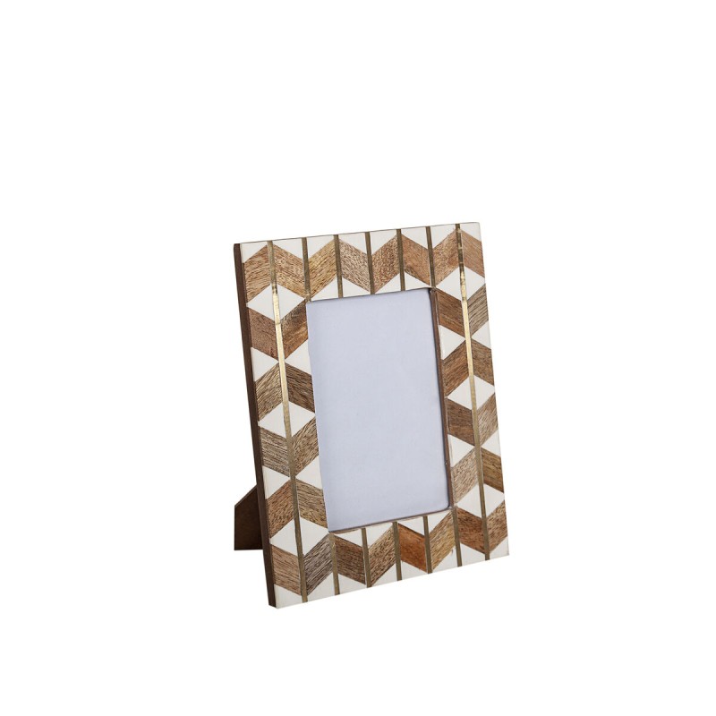 Fotorahmen Romimex Braun Beige Holz Harz 10 x 15 x 2 cm