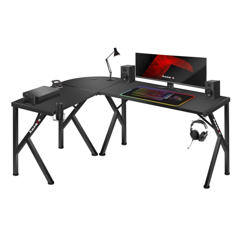Schreibtisch Gaming Huzaro Hero 6.3 Schwarz Stahl Carbonfaser 154 x 74 x 117 cm