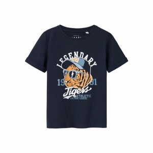 T shirt à manches courtes Enfant Name It Nmmvux Bleu