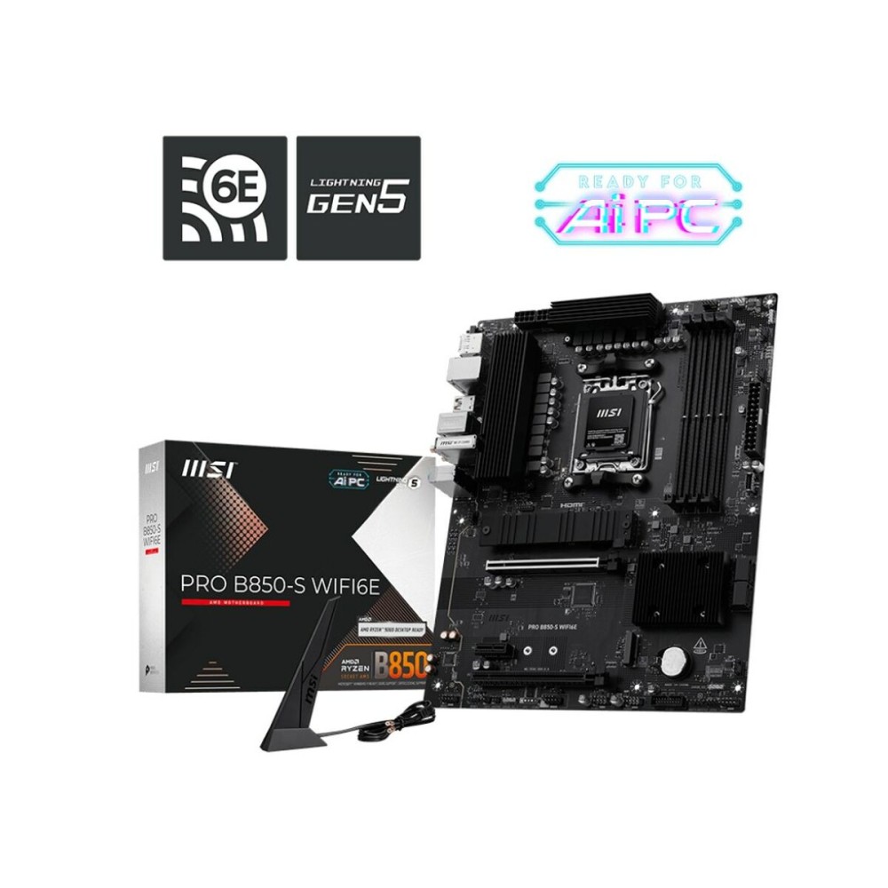 Carte Mère MSI PRO B850-S WIFI6E Intel Wi-Fi 6 AMD AM5 AMD B850