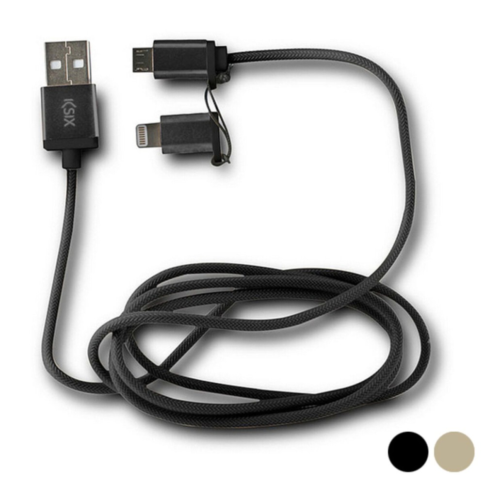 Câble USB vers Micro USB et Lightning KSIX