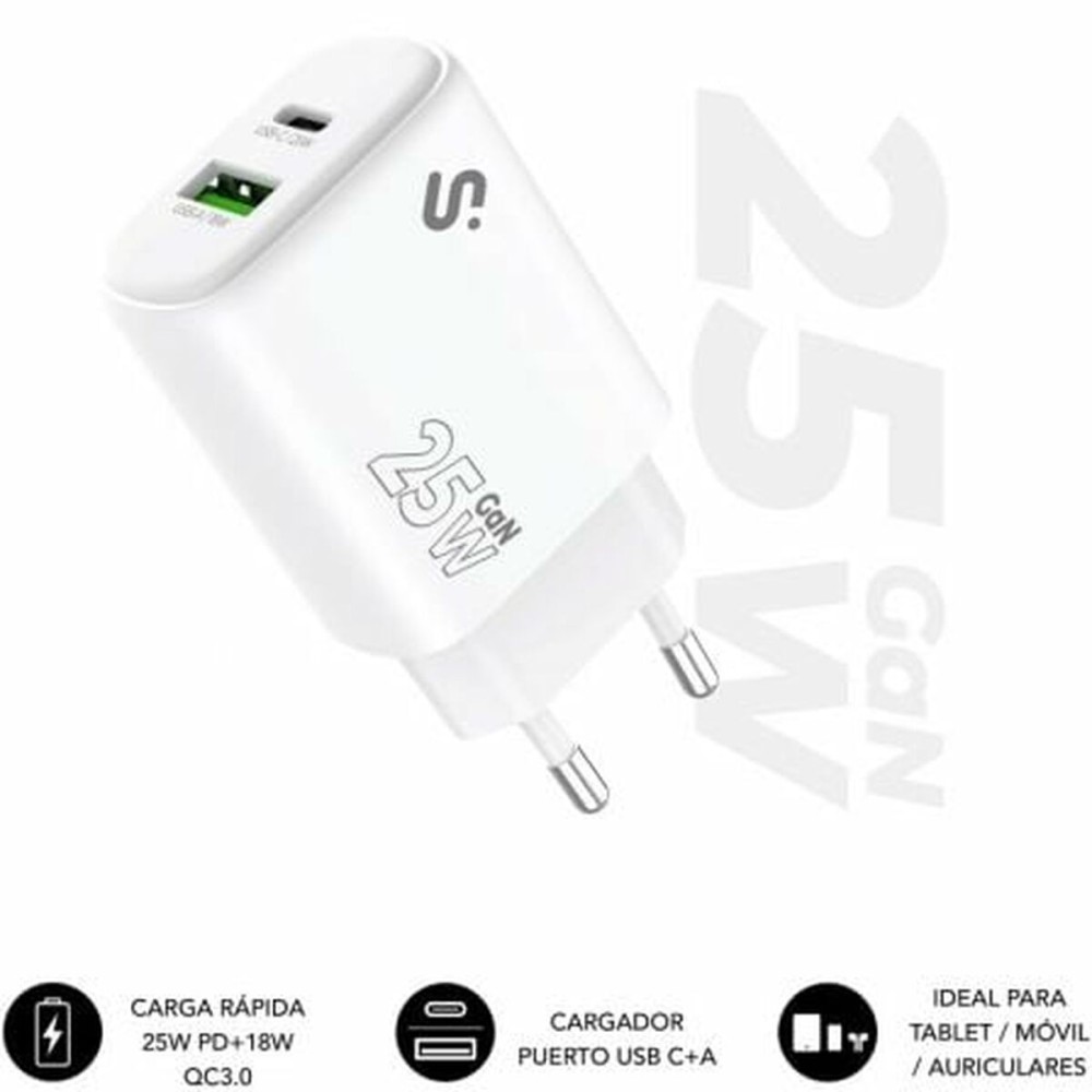 Chargeur de voiture Subblim SUBCHG-6G2510 Blanc