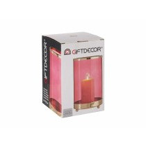 Kerzenschale Gift Decor SW120613A Rosa Gold Metall Glas 12,2 x 19,5 x 12,2 cm Zylinder
