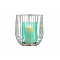 Kerzenschale Gift Decor 124016B Blau Silberfarben Silber Metall Glas 15 x 17 x 15 cm Käfig