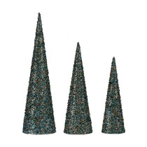 Weihnachtsschmuck Krist+ Blau Gold Pailletten Weihnachten 16,5 x 60 x 16,5 cm Kegel