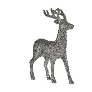 renne de noël Krist+ Blanc Argenté Argent Renne 15 x 45 x 30 cm
