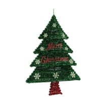 Weihnachtsbaum Krist+ 19CH147-L Rot grün Silberfarben Silber Polypropylen PET Kunststoff 44 x 58,8 x 7 cm Weihnachtsbaum