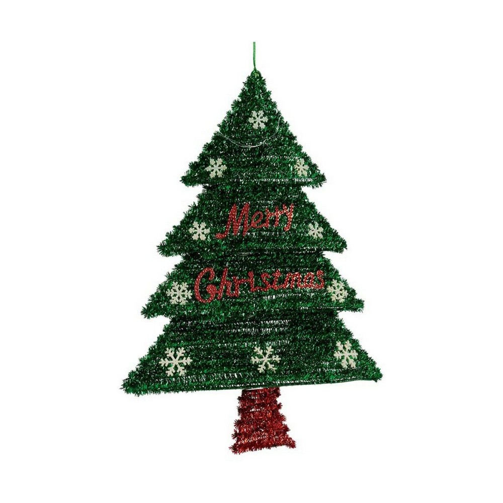 Weihnachtsbaum Krist+ 19CH147-L Rot grün Silberfarben Silber Polypropylen PET Kunststoff 44 x 58,8 x 7 cm Weihnachtsbaum